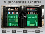 73 Inch Heavy Duty Mobile Steel Storage Locker Cabinet with Keys, Multi-Height Customizable Shelves 36903983
