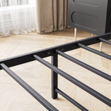 Queen Size Bed Frame, Storage Headboard with Charging Station, Solid and Stable, Noise Free, No Box 81172489