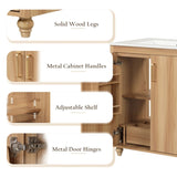 30" Bathroom Vanity with Sink Combo, Multi-functional Bathroom Cabinet with Doors and Drawer, MDF WF319484AAG