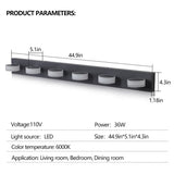 (Same as W1340110595/L2010) LED Modern Black 6-Light Vanity Lights Fixtures Over Mirror Bath Wall W1340P206812