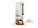 70"x19"Full Length Mirror with Stand,Coat Rack with Mirror,Solid Wood Floor Mirror,Swivel Mirrorfor 00024970