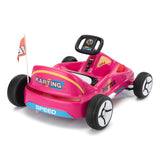 12V Kids Ride On Go Kart, Electric 4-Wheeler Car with Remote Control, Cushioned Seat, LED Lights, W2181P201029