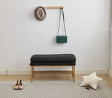 End of Bed Bench with Shelf, Linen Upholstered Storage Shoe Bench, Modern Bedroom Bench with Metal W2725P207319
