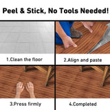 40 Pcs Self-Adhesive Wall And Floor Tiles PVC Wood Grain Peel And Stick Floor Stickers Removable 51446591