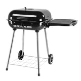 ZNTS 28" Portable Charcoal Grill with Wheels and Foldable Side Shelf, Large BBQ Smoker with Adjustable 33449363