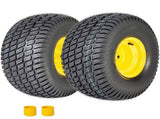 Set of 2 20x10.00-8 Lawn Mower Tires and Wheel Assembly, 4-Ply Tubeless Turf Tread Heavy Duty, 3.5