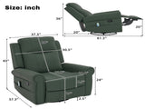 Manual Recliner 270&degSwivel Rocker Recliner Chair PU Leather Recliner with Massage and Heating, N763P363558F
