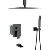 Shower System with Waterfall Tub Spout,12 Inch Ceiling Mount Square Shower System with Rough-in W124381948