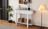 TREXM Elegant Retro Console Table with Curved Design Smooth Glaze for Entryways, Living Rooms N715P230796K