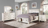 Bedroom Furniture White Finish Bun Feet Nightstand with Hidden Drawer Casual Transitional Bed Side B01146202