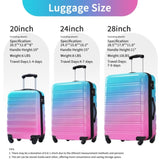 Hardshell Luggage Sets 3 Piece Gradient Color Expandable Suitcase with Spinner Wheels and TSA Lock N732P184448W