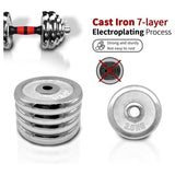 Adjustable Dumbbell Set With 3 in 1 Dumbbell Barbell Metal Connecting Rod, Chromed Weights, 94973263