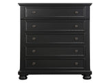 Casual Transitional Styling 1pc Chest of Drawers Black Finish Bun Feet Bedroom Furniture B01146552