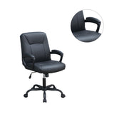 ZNTS Adjustable Height Office Chair with Padded Armrests, Black SR011680