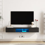 ZNTS Floating TV Stand Wall Mounted with 16 Color LEDs,63" Modern TV Stand, Floating TV Cabinet W1321104202