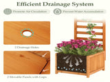 2-in-1 Wooden Raised Garden Bed with Trellis, Efficient Drainage System for Climbing Plants & 60342727