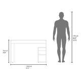 Sanders Computer Desk in Melamine with Open Storage, Natural Oak B128P263728