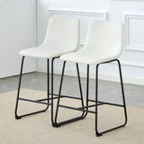 Modern Minimalist Style PU Material Bar Stool - White, Suitable for Kitchen, Bar, and Modern Home W3226P279065
