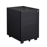 ZNTS 3 Drawer Mobile File Cabinet with Lock Steel File Cabinet for Legal/Letter/A4/F4 Size, Fully W25252086