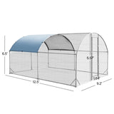 ZNTS Large metal chicken coop upgrade three support steel wire impregnated plastic net cage, Oxford cloth 07079526