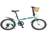 20 Inch Folding Bike for Adults with Basket, Phone Holder & Fenders, Steel Frame 6-Speed City W1019P352737