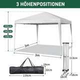 ZNTS 3 x 3m Two Doors & Two Windows Practical Waterproof Right-Angle Folding Tent White 31516518