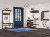 4-Hook Coat Rack Wall Mount Entryway Organizer - Weathered Woodgrain 58439114