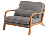 Low Arm Accent Chair - Light Gray Corduroy Upholstered Indoor Lounge Chair, Compact Single Seater 44914714