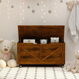 Storage Chest, Storage Trunk on Wheels with Brakes, Sturdy Storage Bench Supports 300 lb, Wooden GL-W1785136023