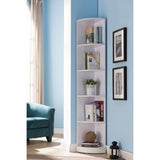 ZNTS White Corner Bookcase, Display Cabinet with Five Shelves B107130851