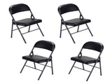4pcs Elegant Foldable Iron & PVC Chairs for Convention & Exhibition Black 33457557