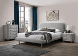 Grey 4-Drawer Upholstered Chest B062P209026