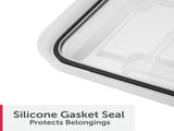 (2 pack) 13.5 Gallon WaterProof Plastic Storage Bin with Lid, Gasket Seal and Durable Latches, Black 25621440
