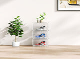 3-Piece Big White Plastic Mesh Shoe Box Set - 33.50*29.50*22.00cm, Modular Design for Home Storage 95060498