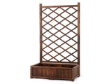 Wood Planter Raised Garden Bed with Trellis, 67 Inch Height Outdoor Garden Flower Standing Planter 45093764
