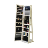 ZNTS Full Length Mirror 360&deg; Swivel Jewelry Cabinet With Led Light W2512P232466