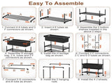3 Tiered Portable Clothing Rack For Bedroom Entryway Double Hanging Rods Sturdy Iron Garment Rack 09895444