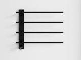 Black Heated Towel Rack for Bathroom,Wall Mounted with Intelligent Touch Screen Timer, 4-Bar Towel 22057104