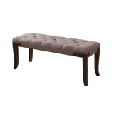 Linon Tufted Bench, Fabric, Brown T2574P164587
