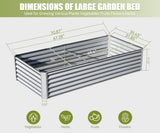 6x3x1.5ft Galvanized Raised Garden Bed, Outdoor Planter Garden Boxes Large Metal Planter Box for W1859P197905