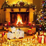 3pcs Square ABS Plastic Rack Garden Festive Decoration LED60 Light Warm White Light Cotton Thread 21852728