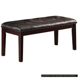 ZNTS Espresso Finish 1pc Dining Bench Faux Leather Upholstered Button-Tufted Top Seat Transitional Dining B01165810