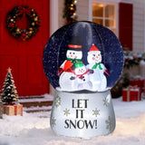 6 FT Lighted Christmas Inflatable Decoration, Large Inflatable Snow Globe with Snowman Family, Funny 68515218