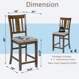 Dining Room Furniture Counter Height Chairs Set for 4, Kitchen Chair with Padded Seat, Walnut W1998126394