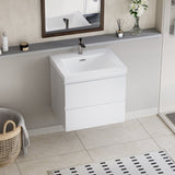 30" Floating Bathroom Vanity with Sink, Modern Wall-Mounted Bathroom Storage Vanity Cabinet with W1573P152684