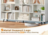 55" x 9.5" x 42" Bookcase w/ 5 Metal Legs 2 Anti-tip Devices Display Cabinet Rack 57278889