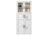 MDF Spray Paint 6 Doors Bathroom Cabinet White 38004310