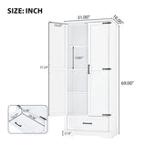 Tall Bathroom Storage Cabinet, Cabinet with Two Doors and One Drawer, Adjustable Shelf, MDF Board, WF326355AAK