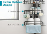 Corner Shower Caddy Tension Pole, Quick Setup, Rust-Free Bathroom Shower Organizer Corner for 51448190