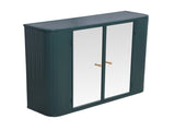 Army Green Wall-Mounted Bathroom Cabinet with Mirror, 2 Mirrored Doors & Open Shelf, Farmhouse Metal W3122P272875